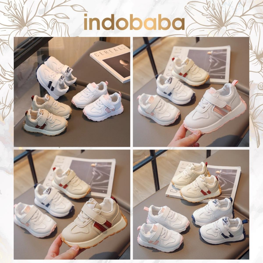 indobaba Sepatu Anak Perempuan Sneakers Anak Import Fashion Usia 1-5 Tahun S163