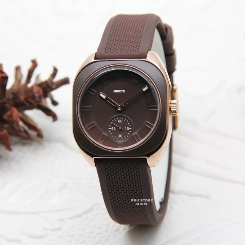 Jam Tangan Wanita Mirete Analog Original Strap Silikon Elegan Sporty Mewah COD || Jam Tangan Wanita Kekinian Bestseller Murah Dan Terlaris Analog Sesuai foto