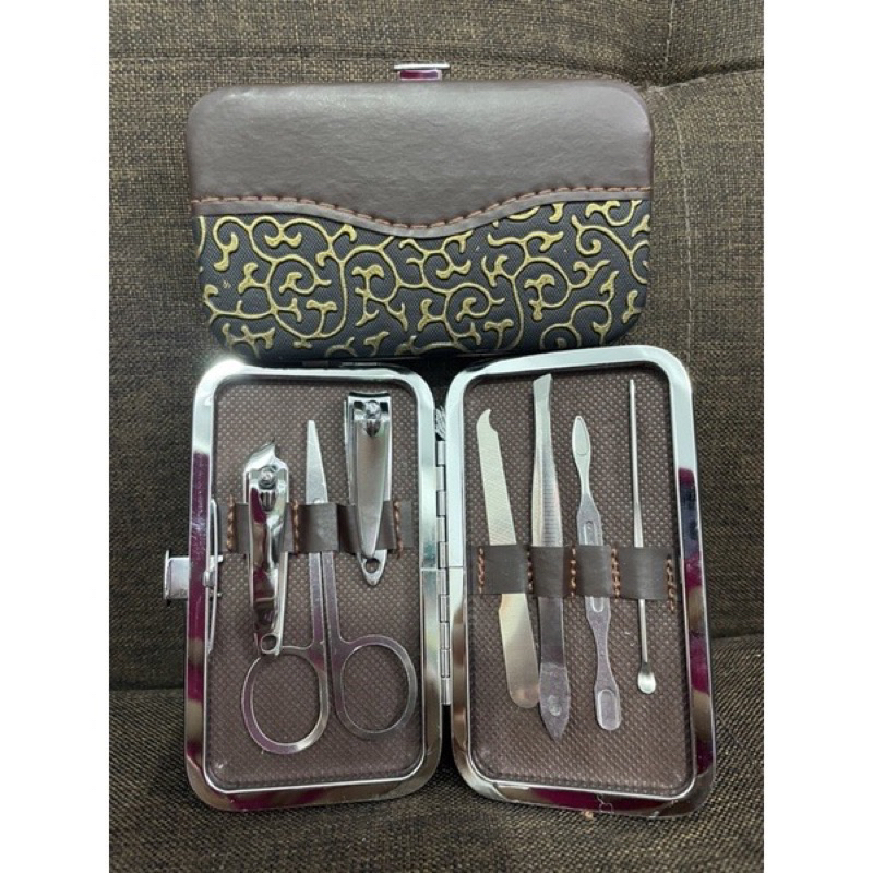 1 set alat gunting kuku / 7 pcs alat manicure padicure / alat perawatan kuku portable