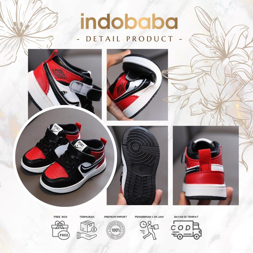 indobaba Sepatu Anak Perempuan Import Sneaker Anak Laki laki Import Usia 1-5 Tahun S174