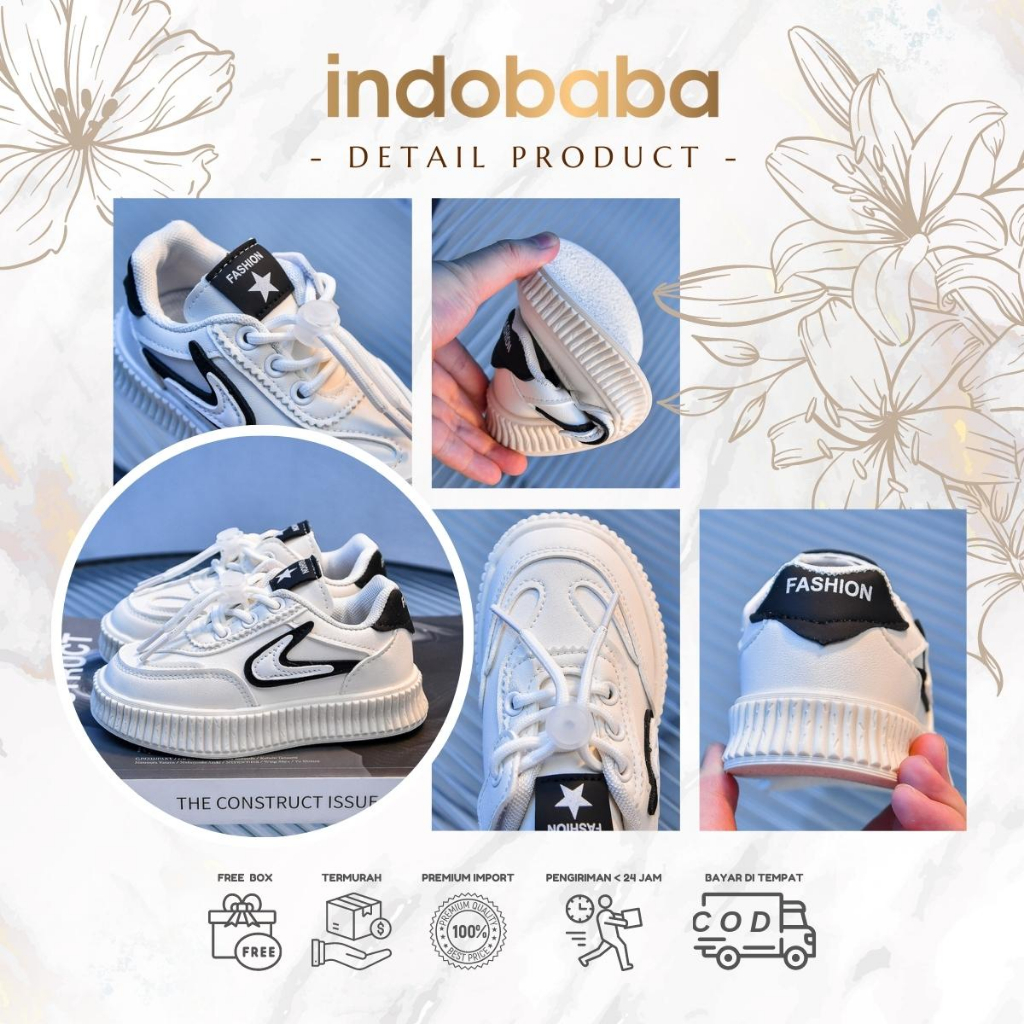 indobaba Sepatu Anak Perempuan Import Sneaker Anak Laki laki Import Usia 1-5 Tahun S177