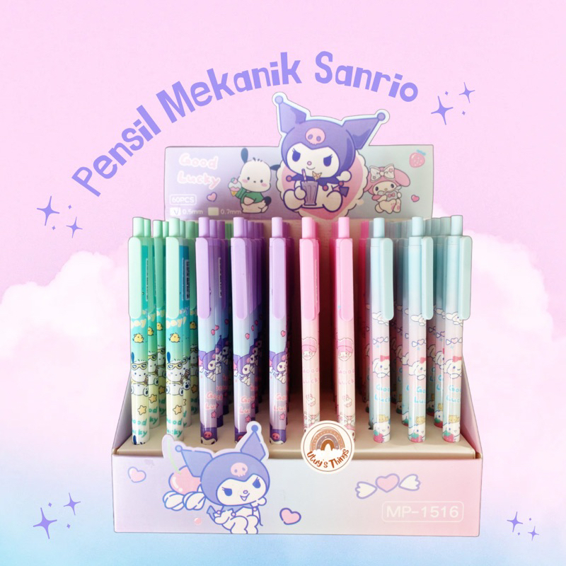 

Pensil Mekanik LUCKY Sanrio 0,5mm motif kuromi / cinnamoroll / melody / pochacco