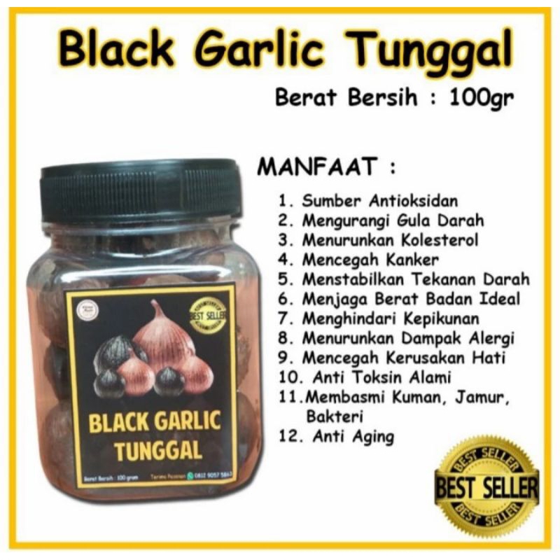 

Black Garlic 100gramm Premium Organik Bawang Tunggal Bawang Hitam Garlic