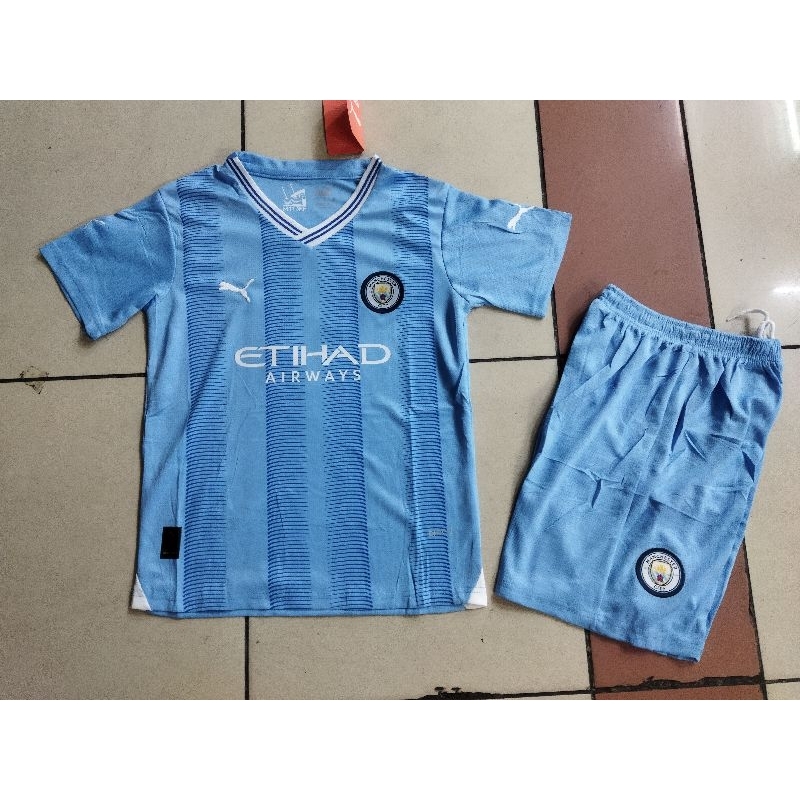 JERSEY BAJU BOLA ANAK MAN CITY HOME KIDS 2023/2024 GRADE ORI