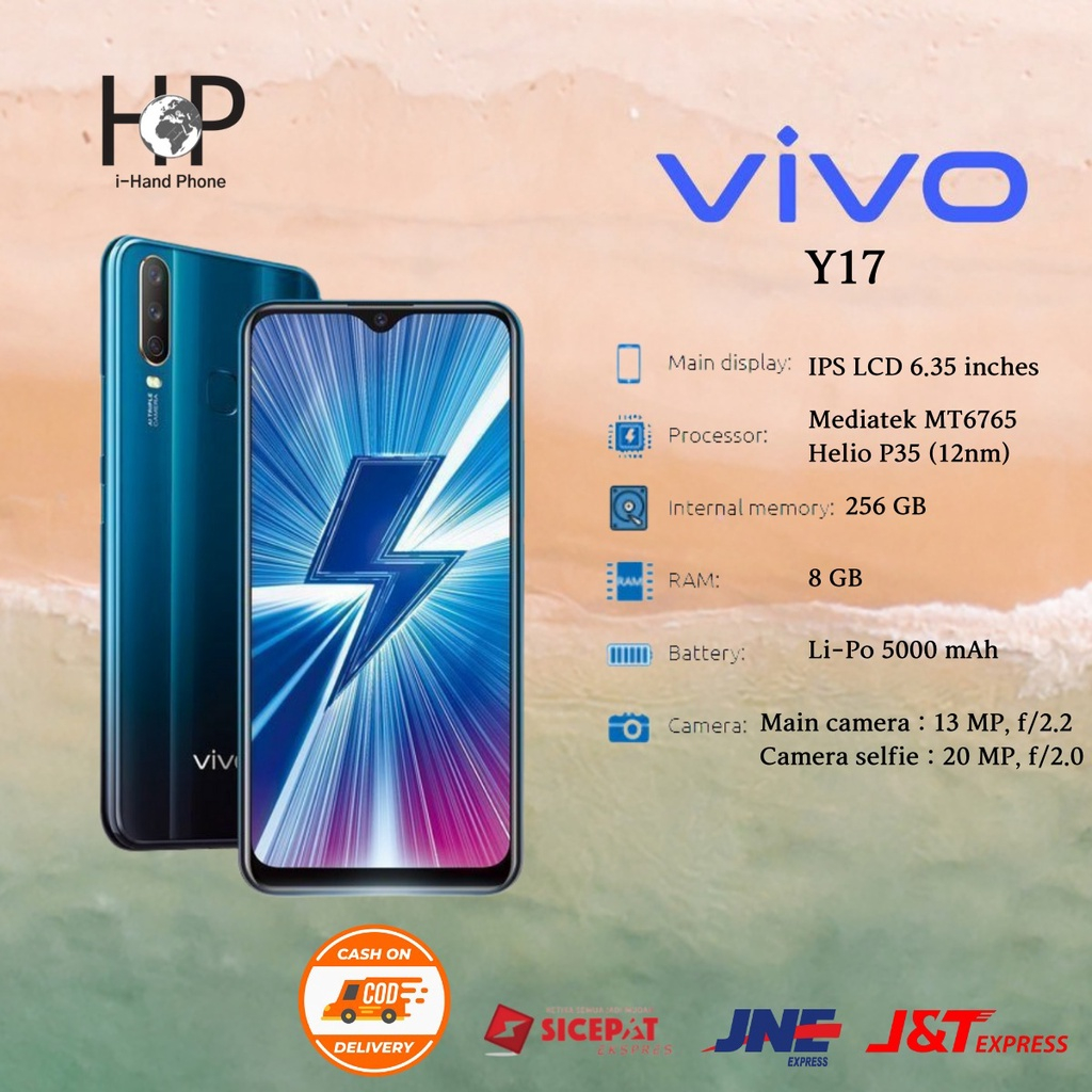 VIVO Y17 HP MURAH smartphone 8GB+256GB/6GB+128G/5000 mAh 6.35inch Handphone-3