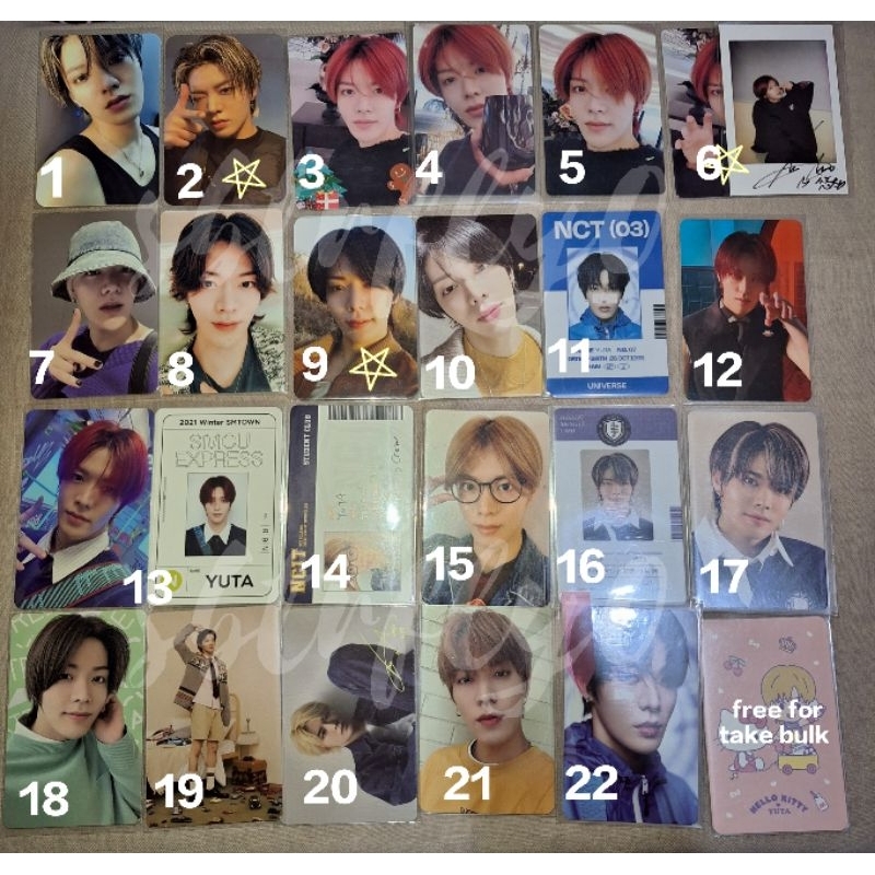 CLEARANCE SALE Photocard pc yuta non album bene the link+ japan yzy sticker r1 r2 r3 r4 maung mumo j