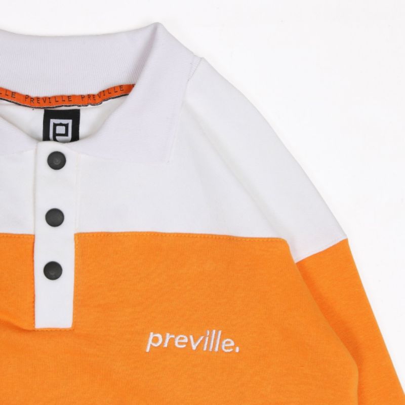 SWEATER RUGBY VINTAGE PREVILLE ORANGE