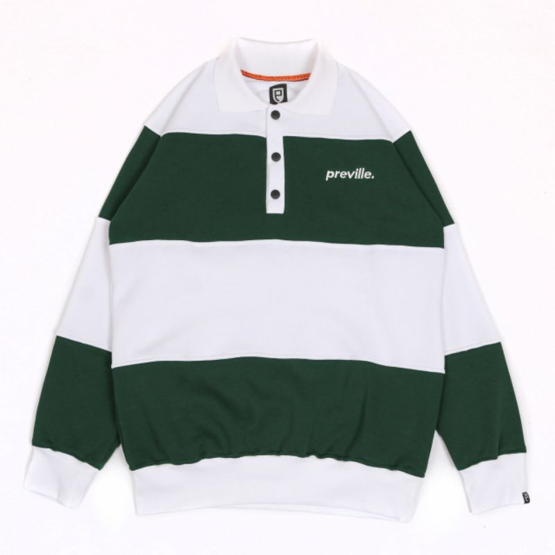 SWEATER RUGBY VINTAGE PREVILLE GREEN