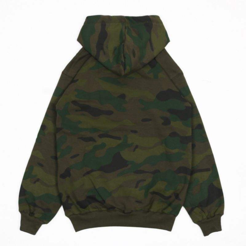 SWEATER HOODIE PREVILLE SUBSCRIPT CAMO ARMY