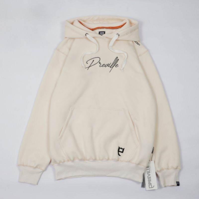 SWEATER HOODIE PREVILLE SUBSCRIPT CREAM BORDIR