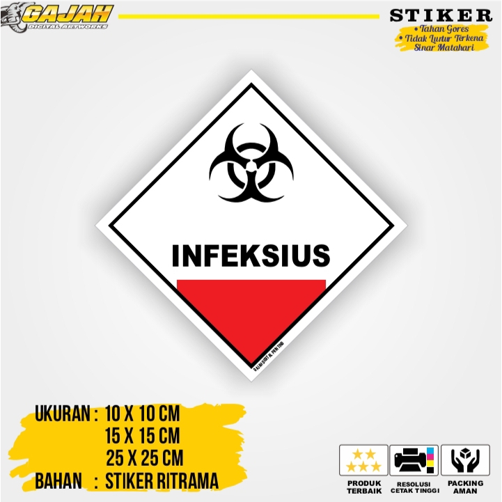 

Stiker Simbol Label K3 Limbah B3 Hazmat Infeksius