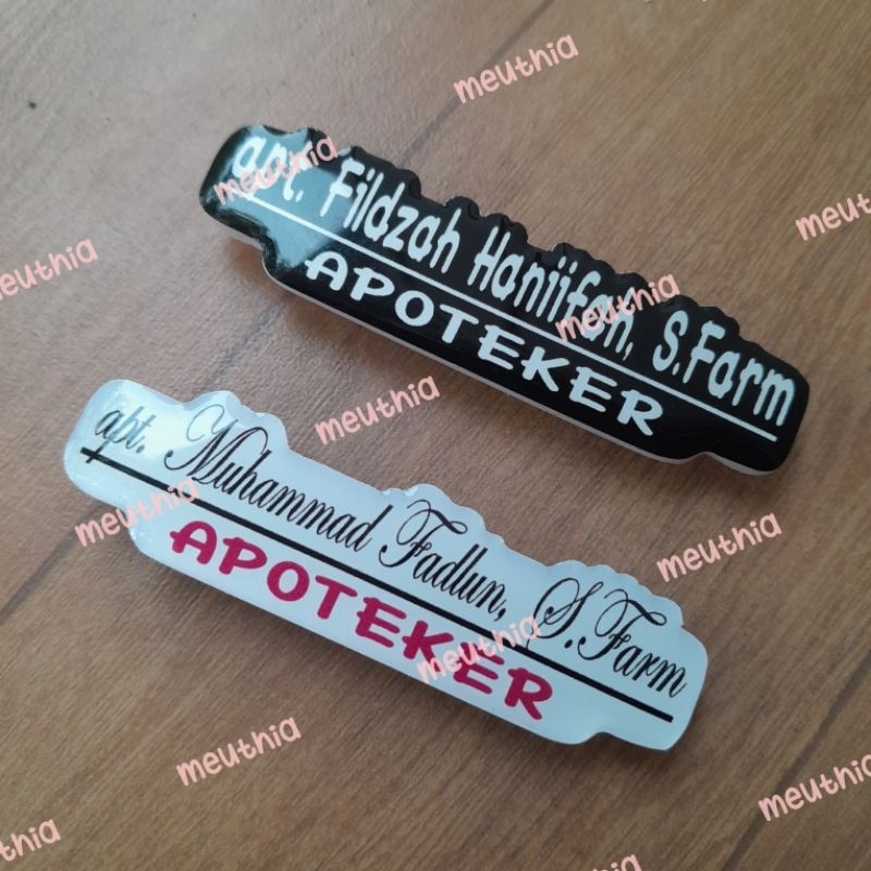 

Nametag Apoteker Nakes Apoteker Custom