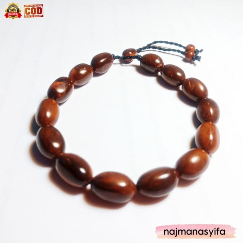 Najmanasyifa Gelang Kayu Kaukah Kokka Asli Motif Oval Full Besar