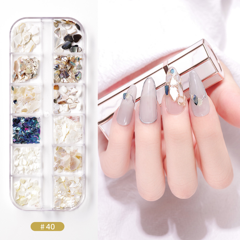 Aksesoris Hiasan Nail Art Kuku Palsu Manik-Manik Sequins Pearl Mix Silver Gold / Nail Art Accessories/Nail Art DIY /Nail Decor