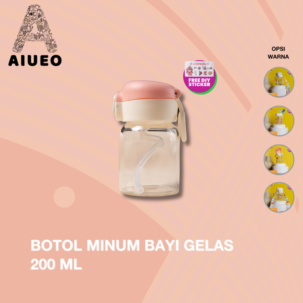 [Gratis Stiker] • Botol Minum Anak Balita 200 ml Training Cup Baby Sippy Cup BPA Free Tahan Panas