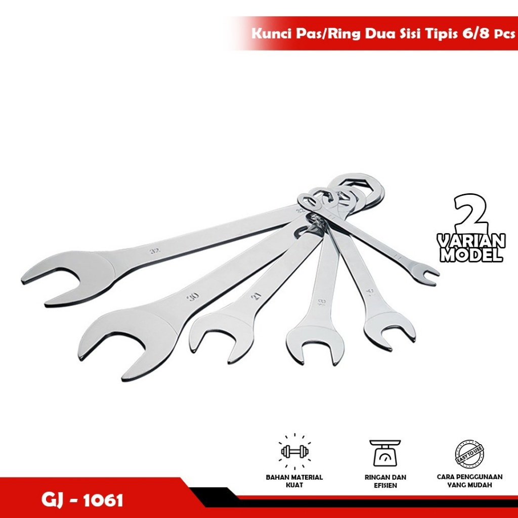 Kunci Ring Pas kombinasi isi 8pcs / 6pcs uk.6-22mm combination wrench set -yoyosoo