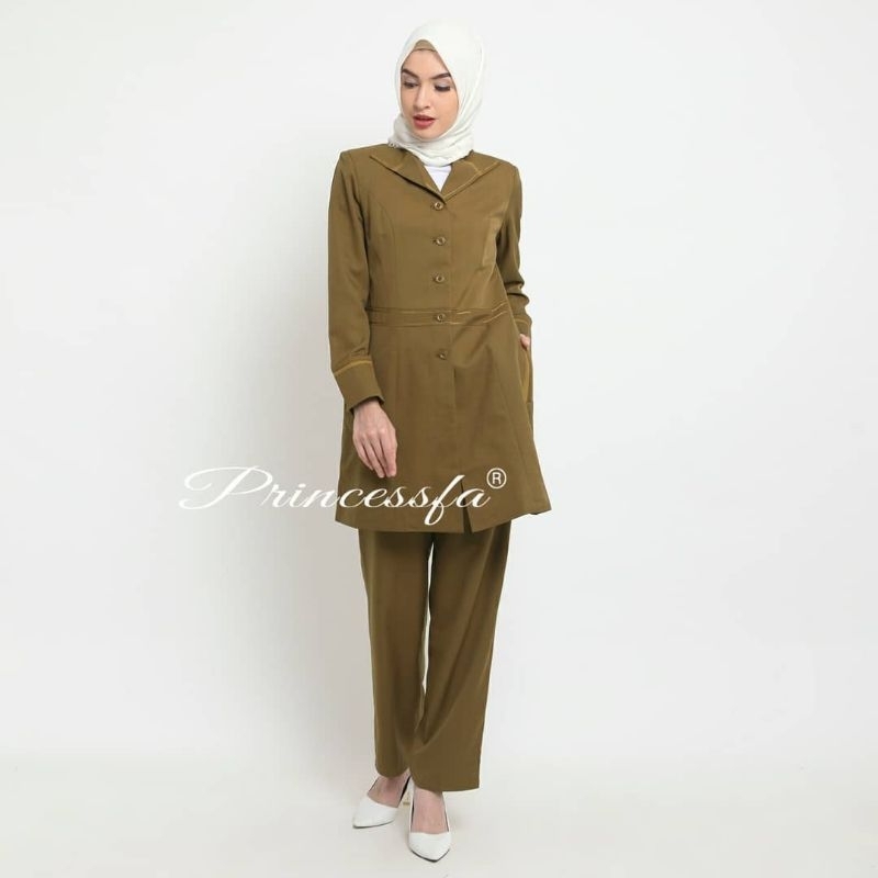 Seragam Princessfa / Seragam Pemda PNS Tunik Celana / Seragam Guru Set Celana / Pemda Tunik Terbaru / Baju PNS Tunik Stelan Celana