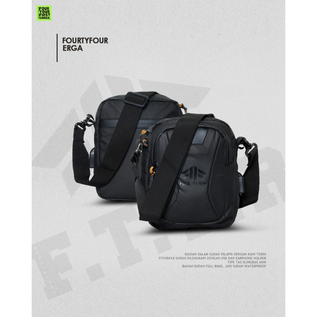 Tas Selempang Pria ERGA Fourtyfour x Zigzag - Tas Slingbag Mini Waterproof