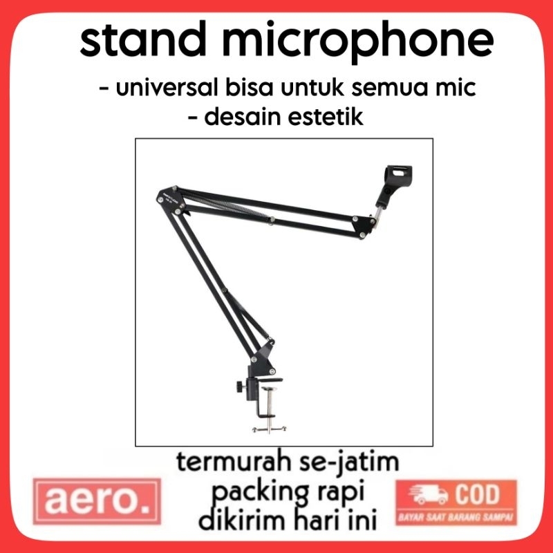 stand mic meja microphone mic holder microphone arm stand