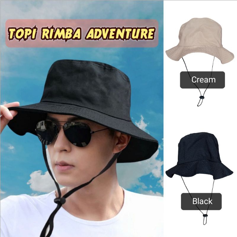 Topi Rimba Adventure Outdoor - Bucket Hat Polos Camping Gunung Hiking