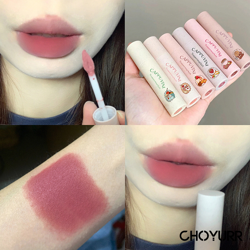 【COD】Cappuvini Lipcream Velvet  Matte Pelembab  CAPPUVINI Lip Cream Long Lasting-CH