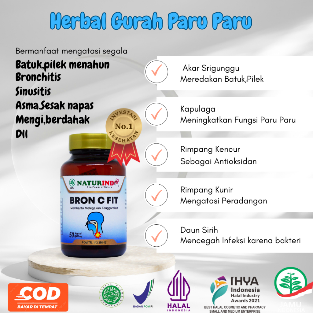 herbal Gurah Paru paru, masalah pernapasan, batuk pilek menahun, Sinusitis, Bronchitis dan Asma deng