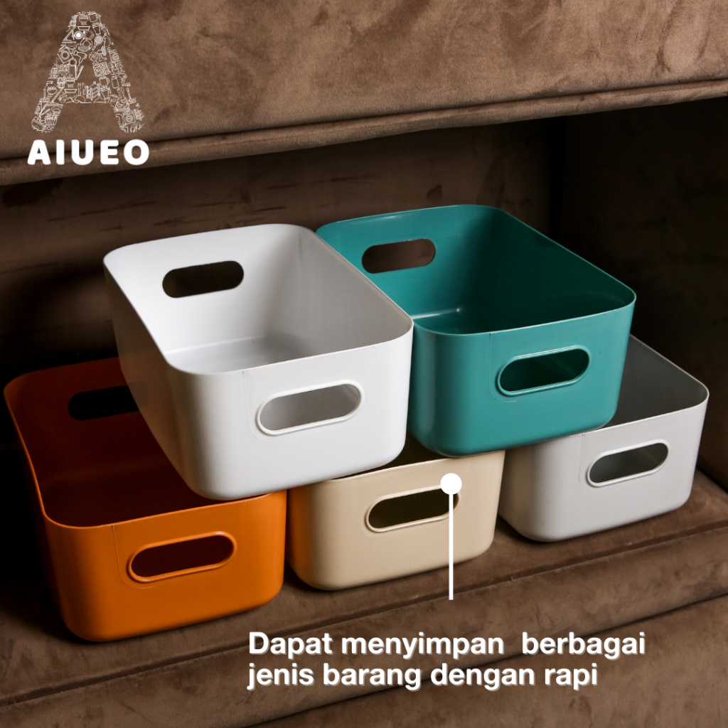 AIUEO | Desktop Storage Box / Kotak Penyimpanan Bin Pantry Serbaguna Kotak Penyimpanan Baju BH Celana Dalam Kaos Kaki Bra Kamar Tidur Kosmetik | Kotak serbaguna | kotak anti pecah biru