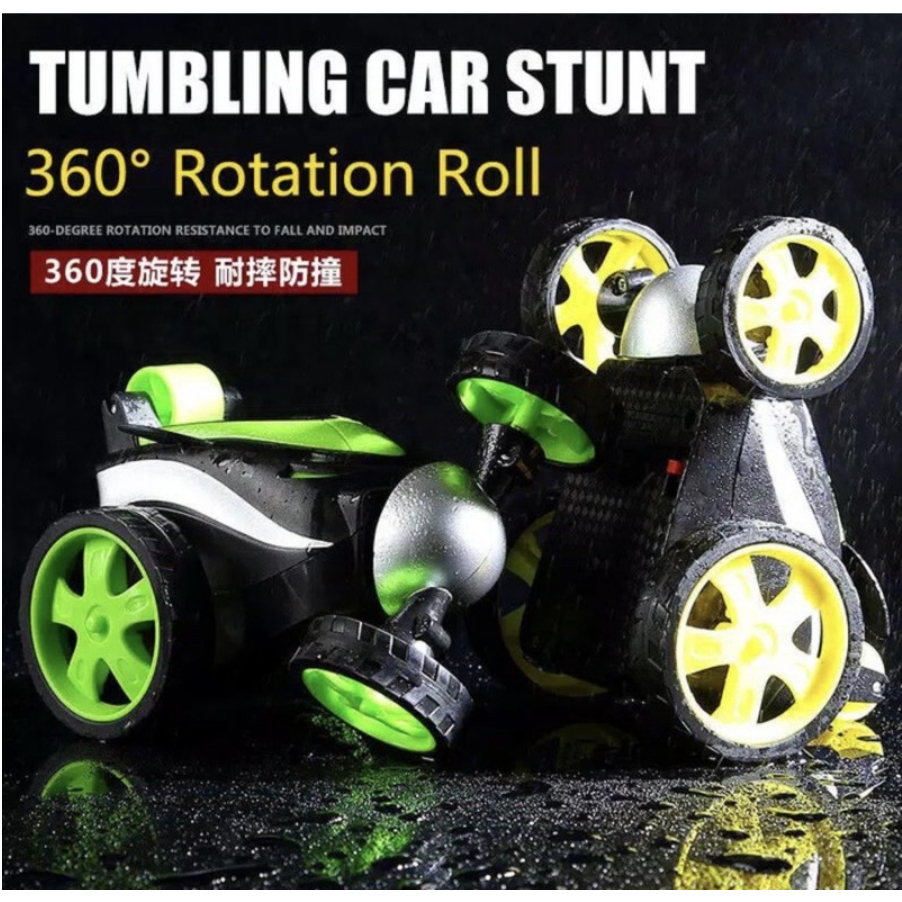 MAINAN ANAK MOBIL MOBILAN STUNT CAR PUTAR RC LAMPU 1:24 360 SERU