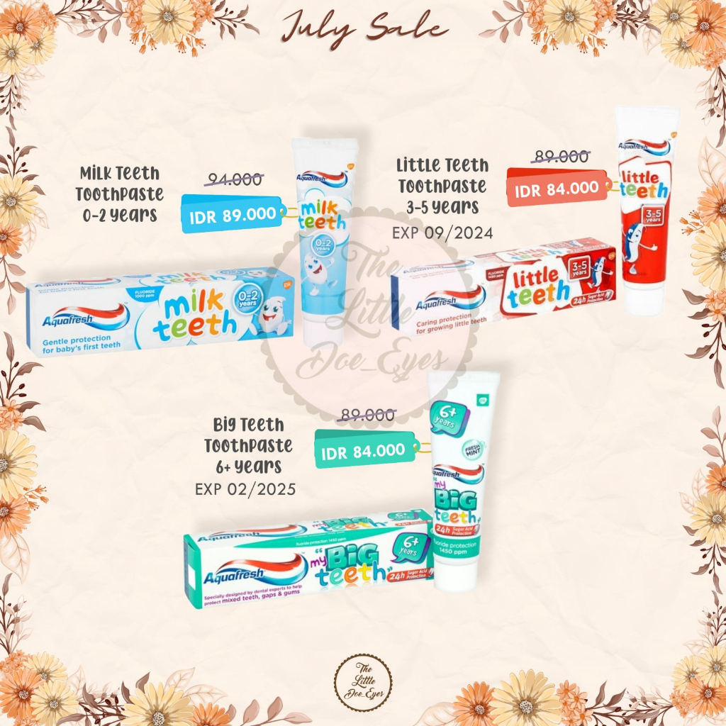 [READY] Aquafresh Macleans Toothpaste Pasta Gigi (Milk Teeth 0-2 Y / Little Teeth 3-5 Y / Big Teeth 6+ Y)