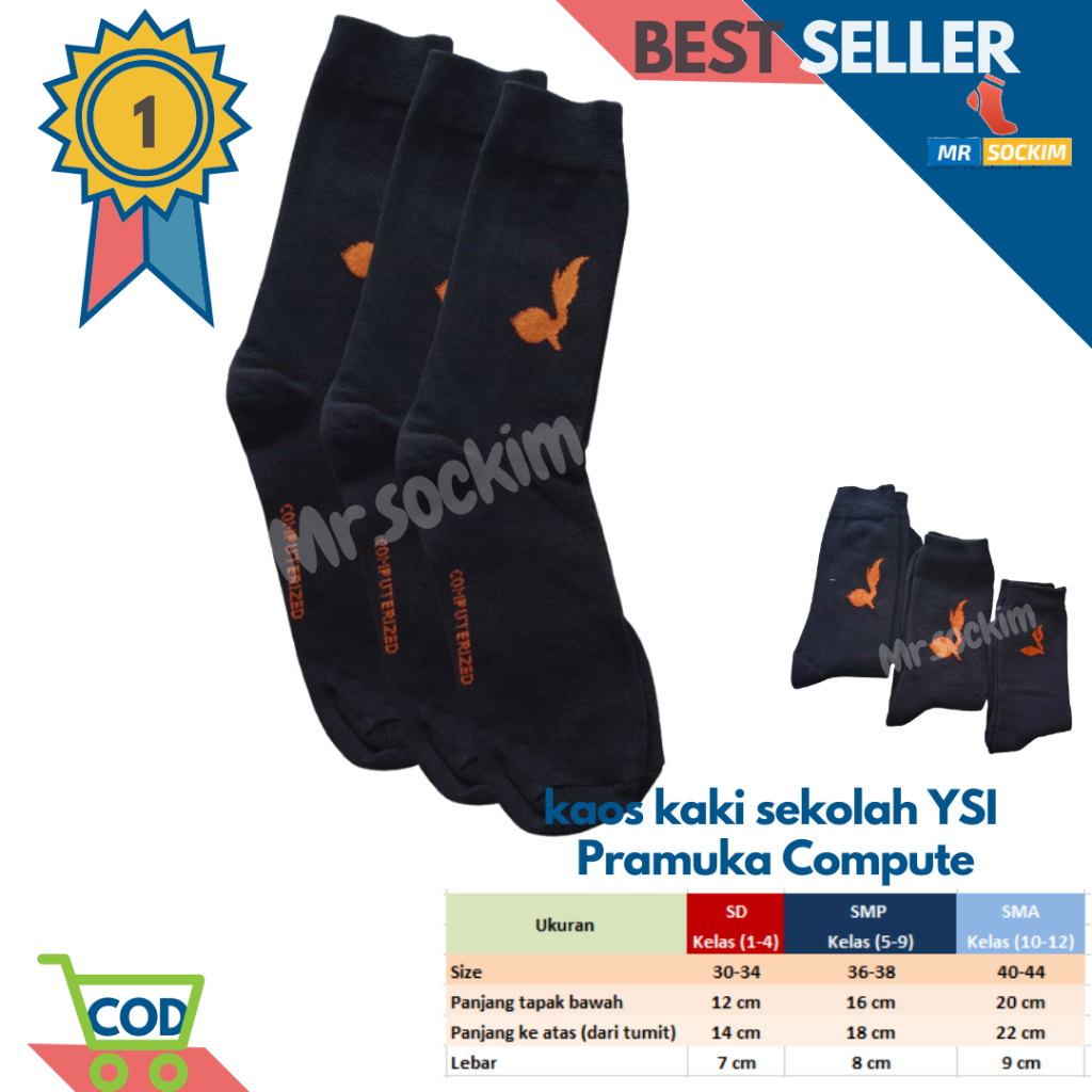 Kaos Kaki Sekolah Sd Smp Sma Pramuka Ysi Compute Spandek
