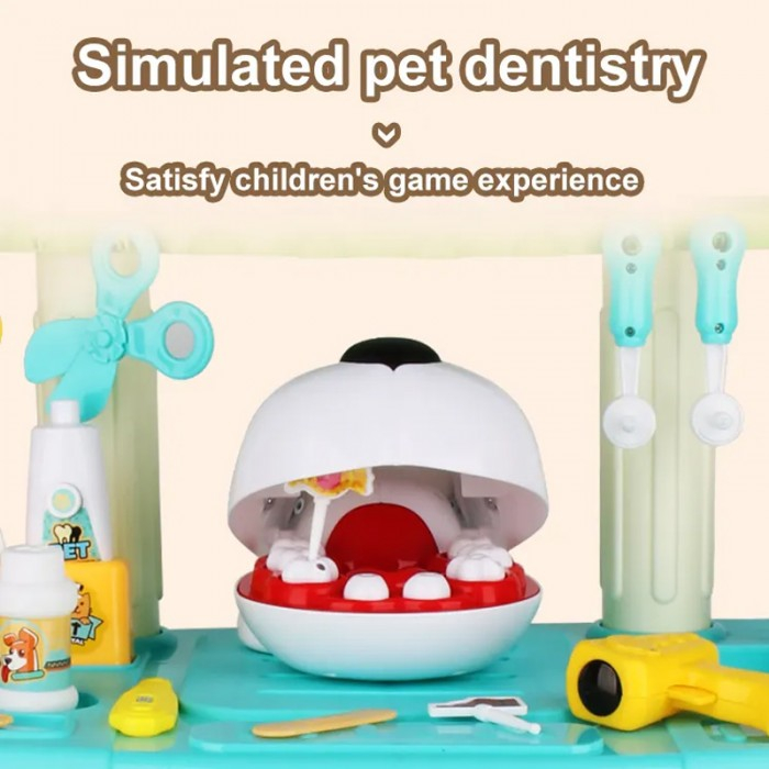 Mainan Anak Dokter Gigi ORIGINAL COMPLETE Pet Dentist Teeth Removal Cleaning 43in1 Playset Pretty Missy Set Mainan Dokter Gigi Hewan