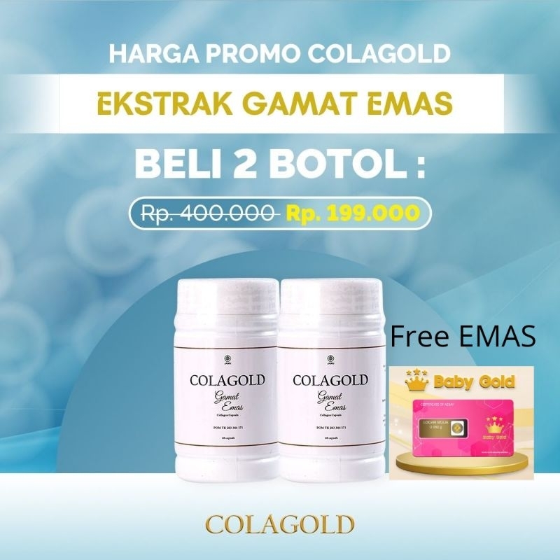 Colagold (2 btl) free emas Colagold kapsul collagen colagen gamat emas penghilang flek suplemen pemu