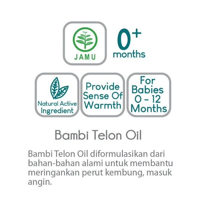 Bambi Minyak Telon Bayi 60ml / Baby Telon Oil Menghangatkan Tubuh dan Meredakan Gejala Kembung CBKS