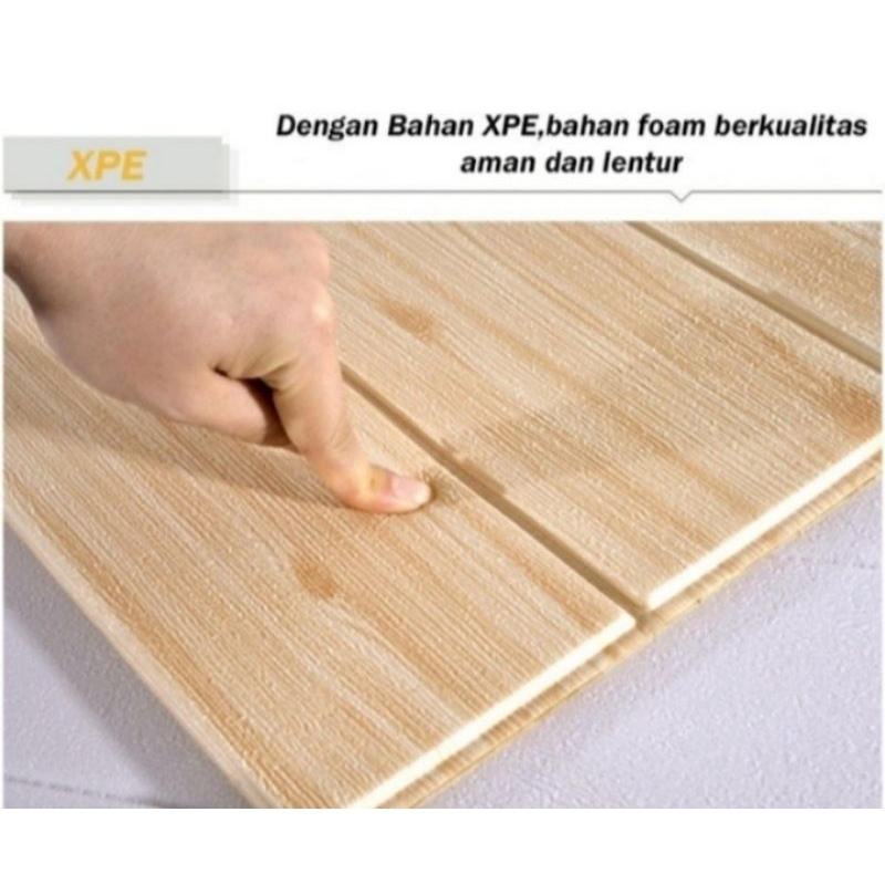 wallpaper foam dinding motif kayu