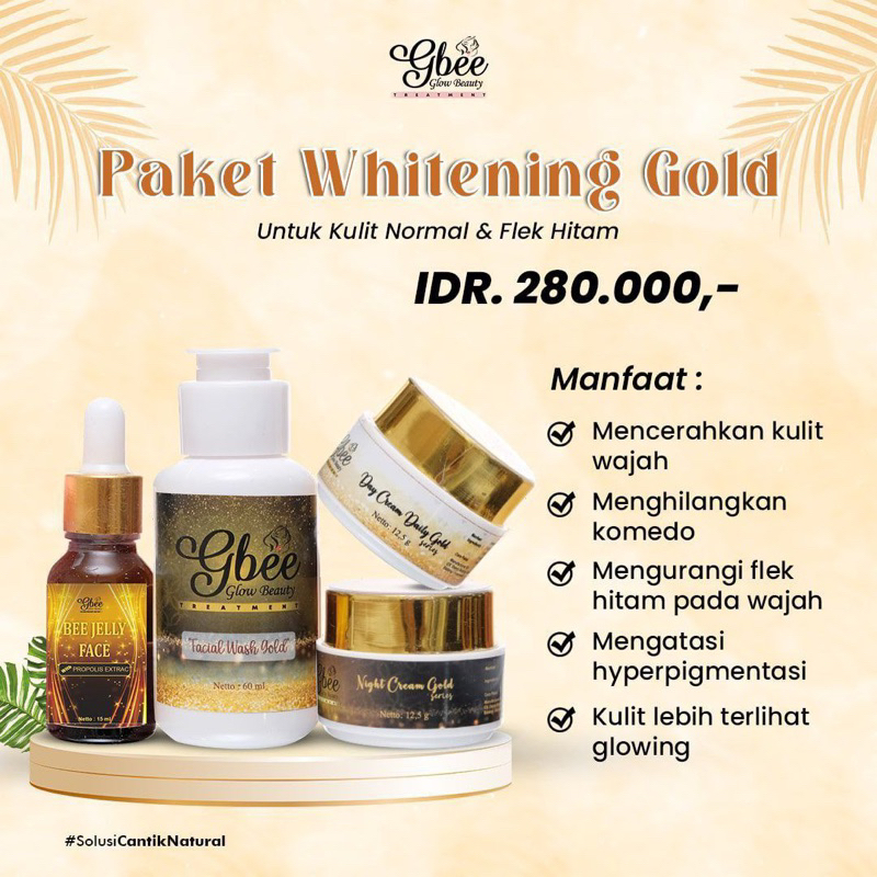 (Bisa COD) PAKET GOLD WHITE GBEE GLOWBEAUTY