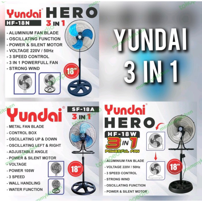 KIPAS ANGIN BESI 3IN YUNDAI HERO 18 INCH
