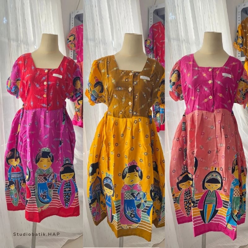 Daster Batik HAP Original Model Chibi Putri Lengan Kerut Langsung dari Pabrik