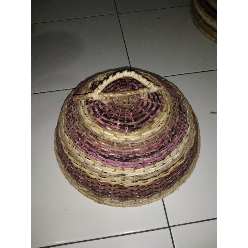 tudung saji rotan asli bulat / tutup saji makanan ukuran kecil