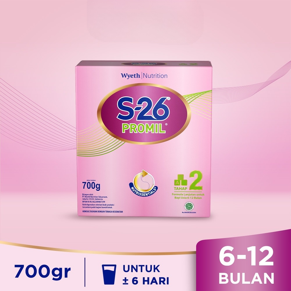 [700 Gram] S-26 Promil Tahap 2 Susu Formula Lanjutan Usia 6-12 Bulan Kotak 700 gr