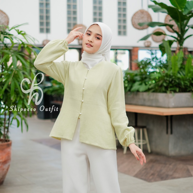 BLOUSE KOREA ATASAN KOREA ATASAN CRINKLE by Shipocco Outfit