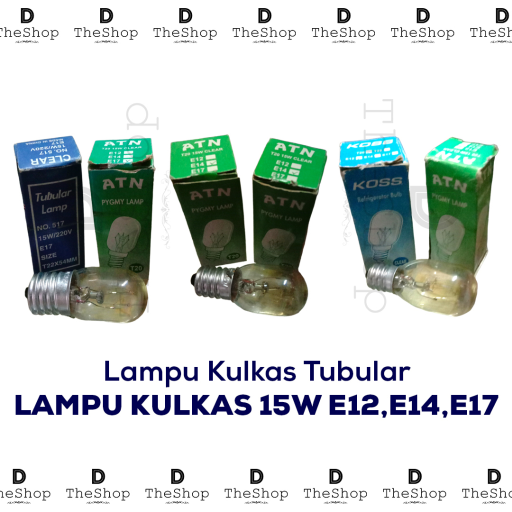 Lampu Kulkas Tidur Tubular Bohlam E12 E14 E17 15W Kuning ATN Koss