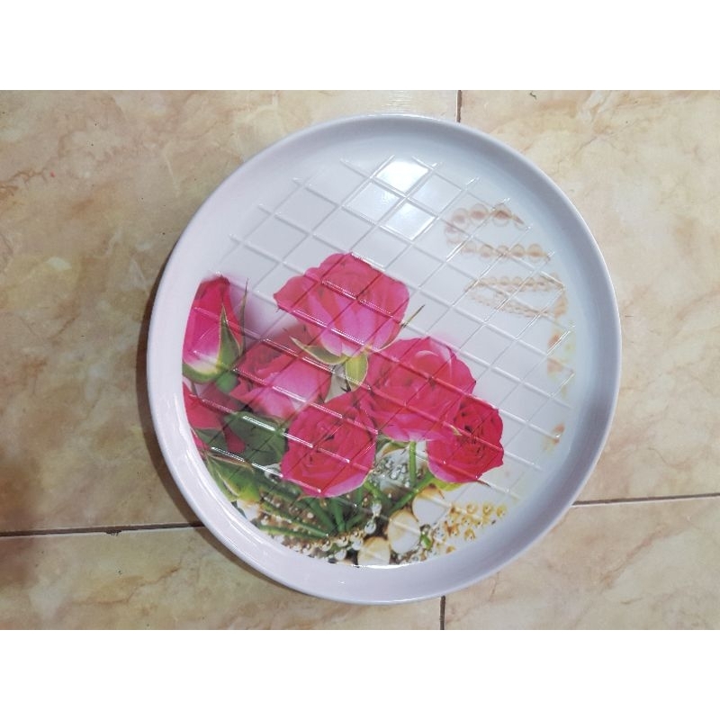 Nampan bulat Melamin motif/Baki melamin TA5302