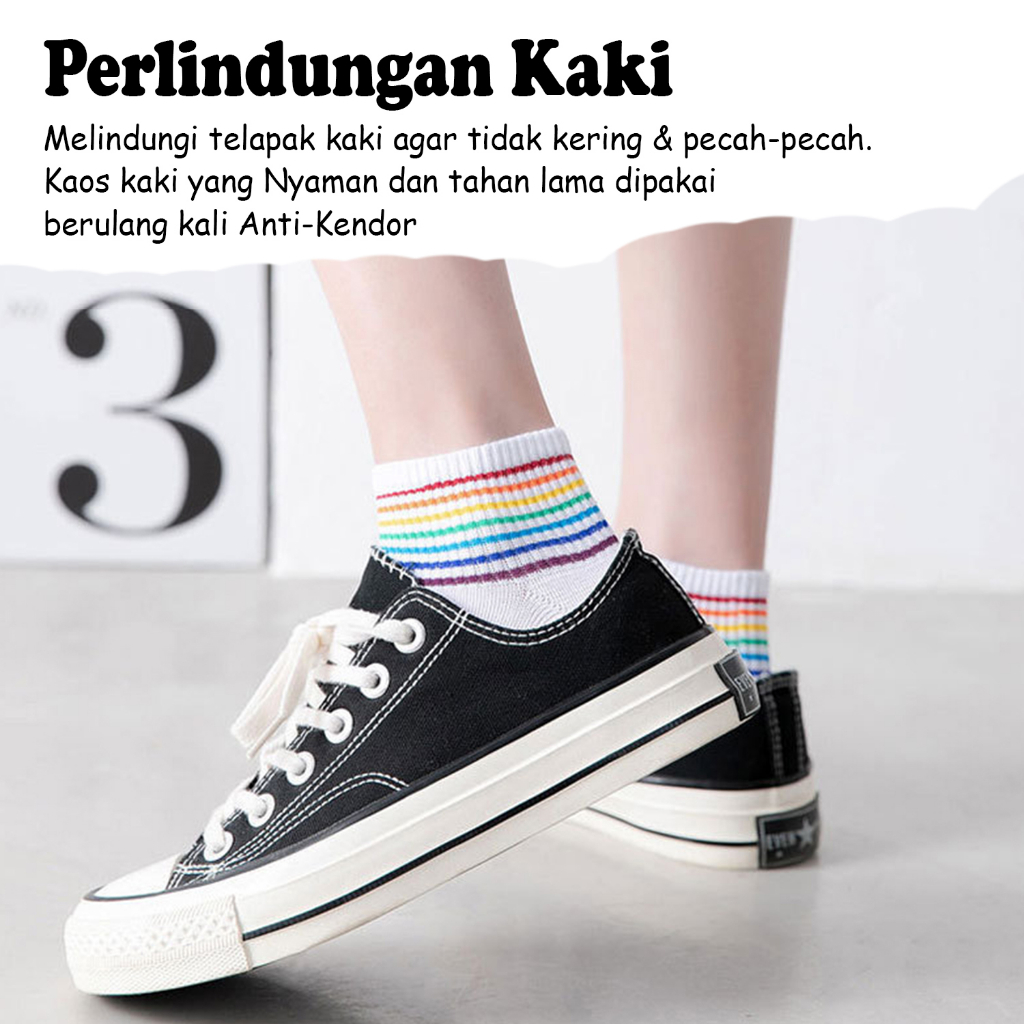 COD LuxuryParty KK-L Kaos Kaki Premium Kaos kaki Wanita Pria Kaos Kaki Motif Rainbow