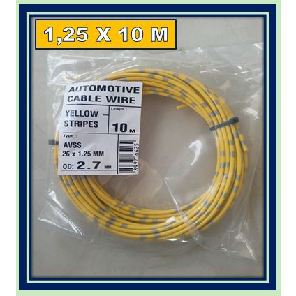 KABEL BINTIK 1.25 MM KUNING / KABEL 1,25 SERABUT TEMBAGA KELISTRIKAN MOBIL / KABEL SERAT TEMBAGA