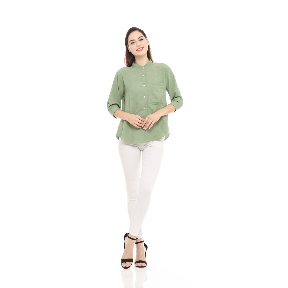 Parayu - Basic Kemeja Atasan Blouse Wanita Youra Crinkle Korean Style