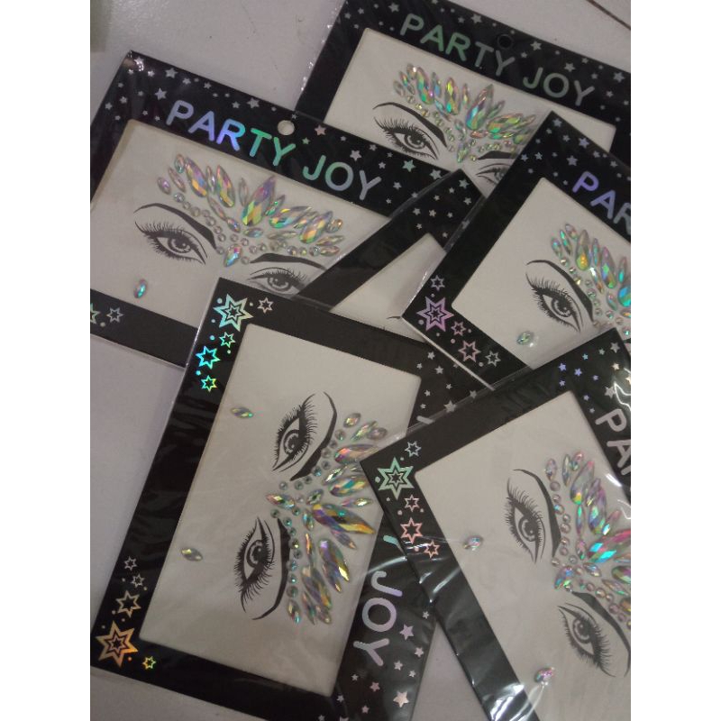 stiker tato diamond tattoo wajah Halloween party