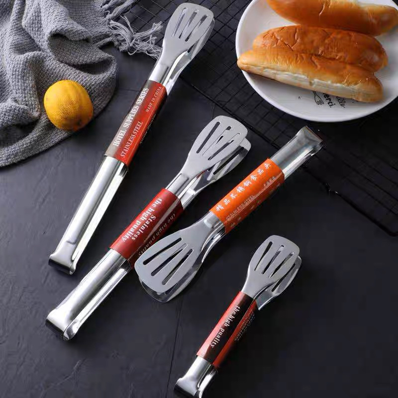 NEW Alat Capitan Makanan Stainless Steel - Capit Gorengan Makanan Stainless - Penjepit Daging BBQ , Kue , Gorengan Serbaguna