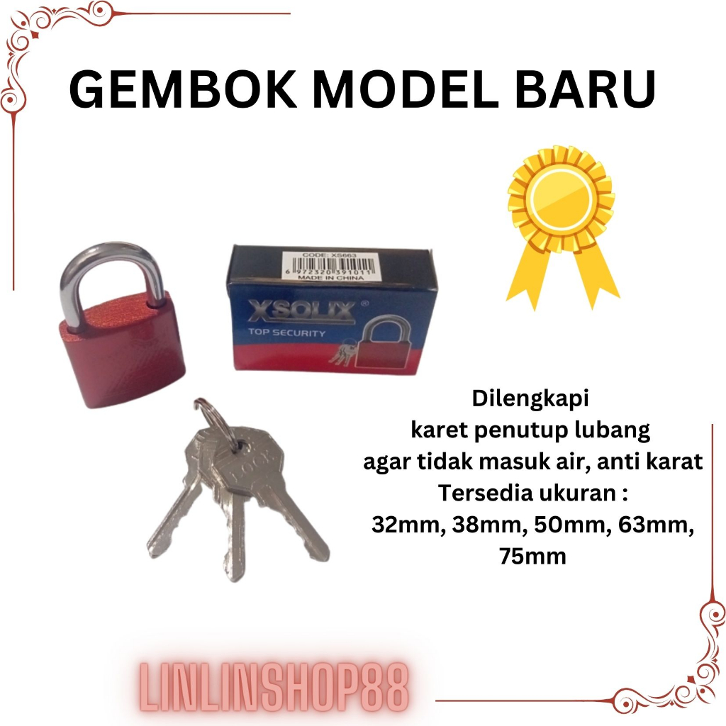 Gembok Rumah Pagar Model Baru XSOLIX Anti Karat