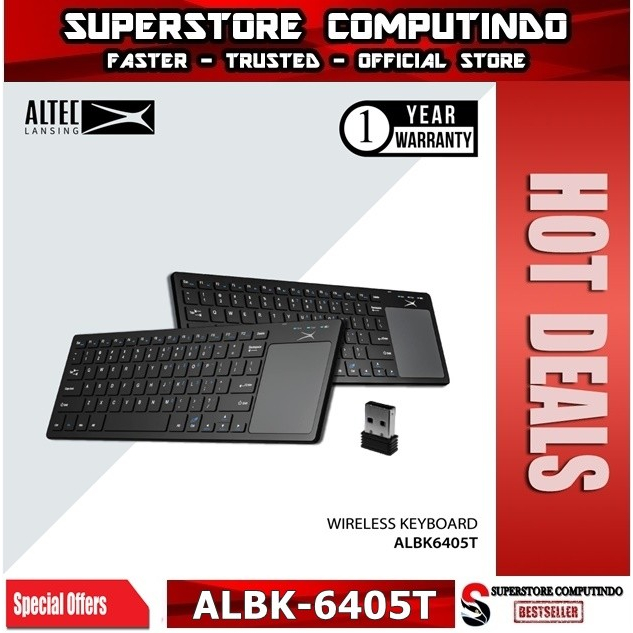 Altec Lansing ALBK6405T Keyboard Wireless Slim with Touchpad