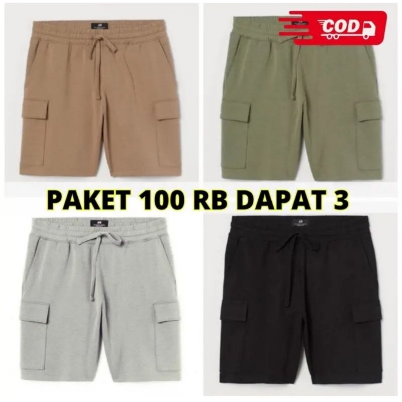 Celana Pendek Cargo Sweatpants / Celana sweatpants cargo / Celana Kargo Pria L XL